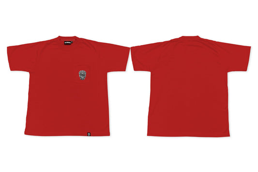 RED SQUARED POCKET TEE | THE GROUNDERS